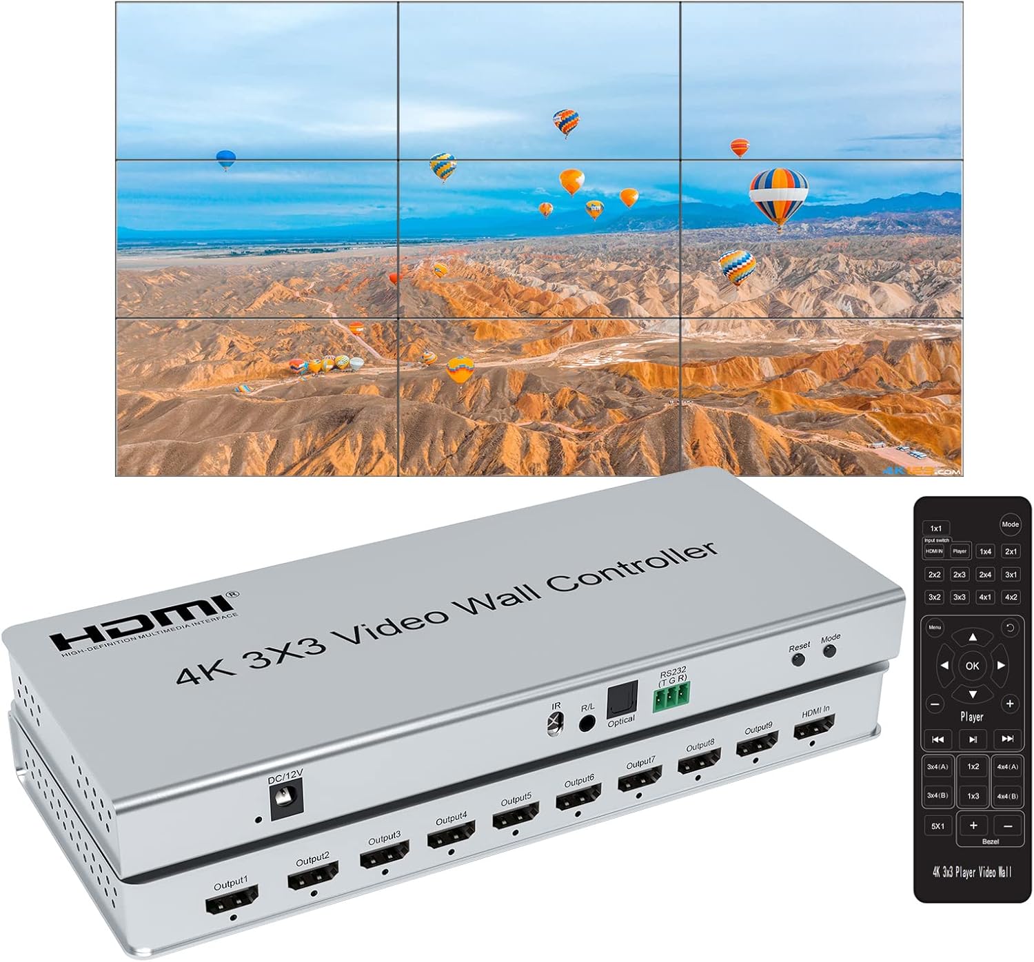 Home Cinema Projector Screen - Контроллер видеостены HDMI 4K 3x3 Настенный