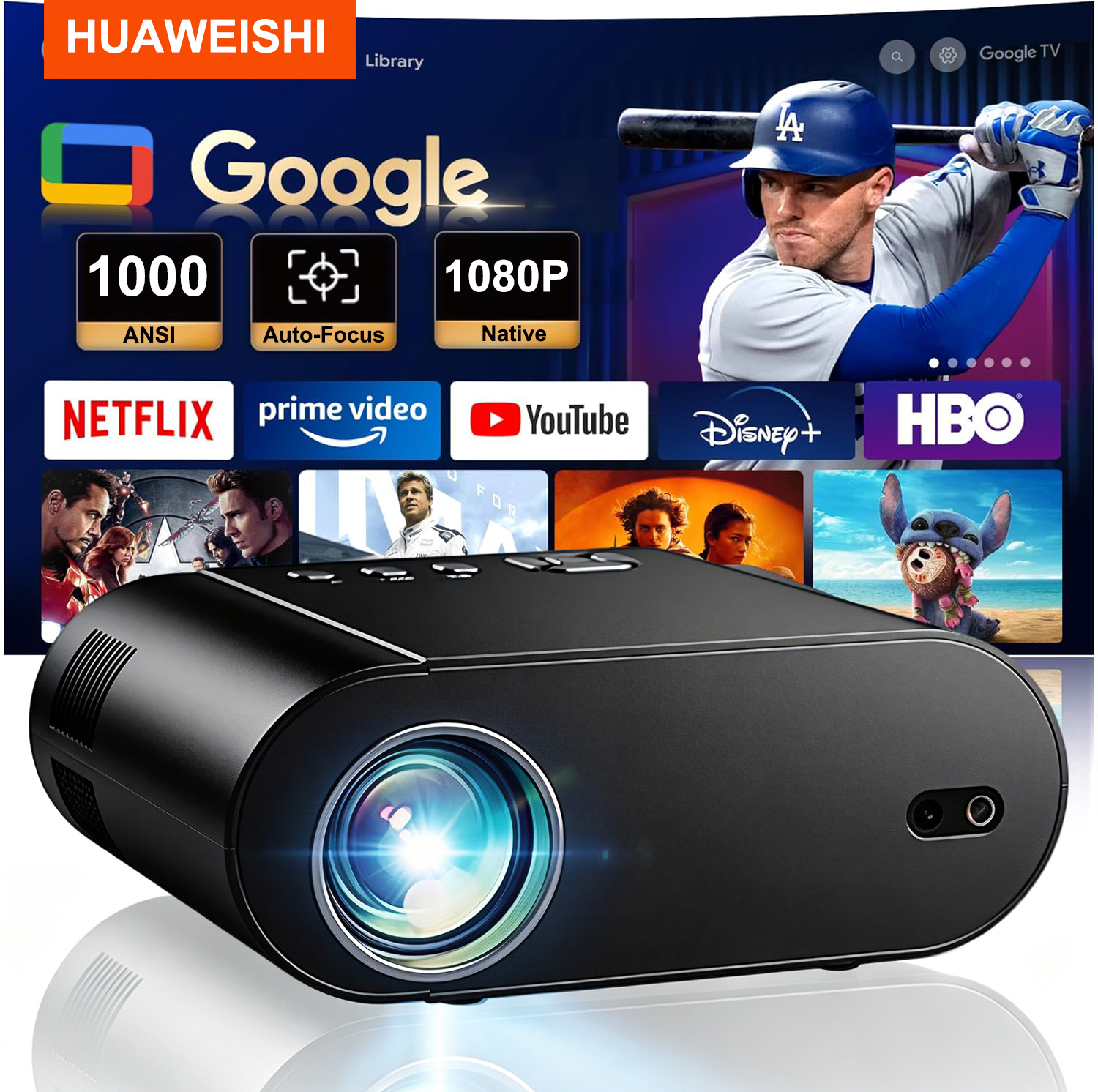 Home Cinema Setup - Проектор Huaweishi L007 2025 года, 4K,