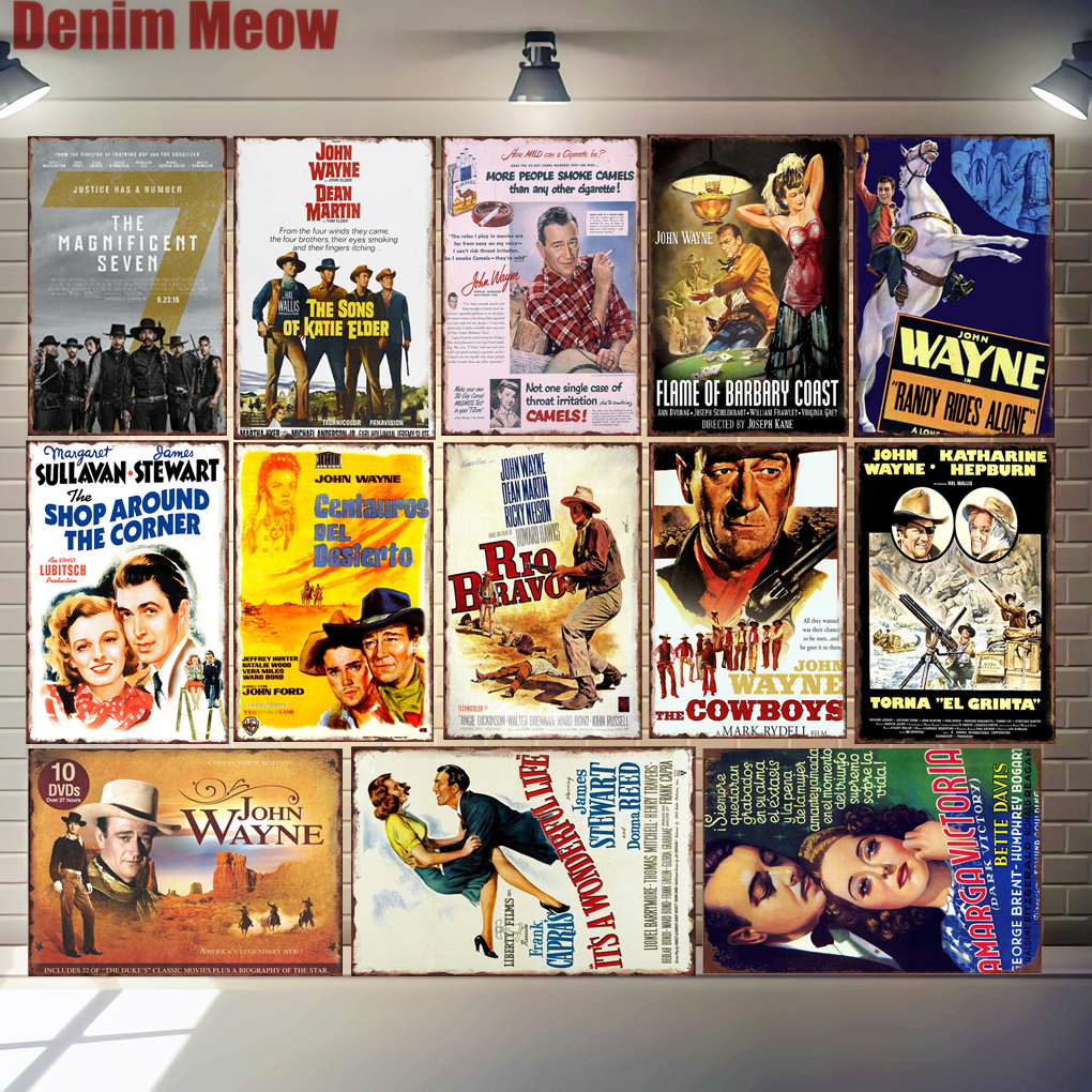 Home Cinema Setup - Джон Уэйн Ретро Металлические Жестяные Вывески,