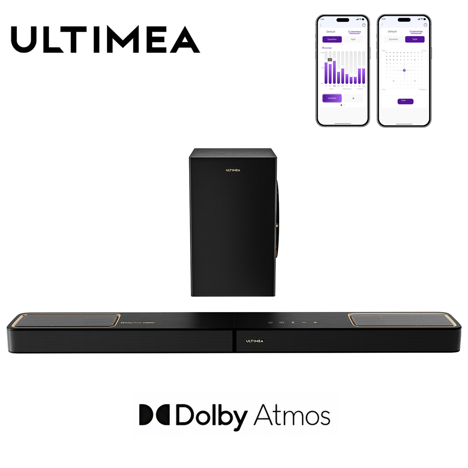 Home Cinema Dolby Atmos 7.1 - Саундбар ULTIMEA 360W 3.1.2ch с Dolby