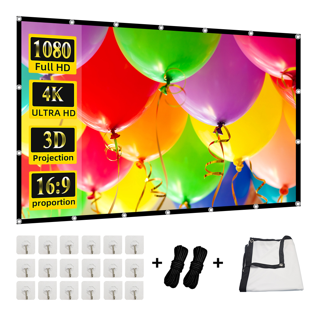 Home Cinema Projector Screen - Проекционная занавеска MIXITO, соотношение 16: 9,