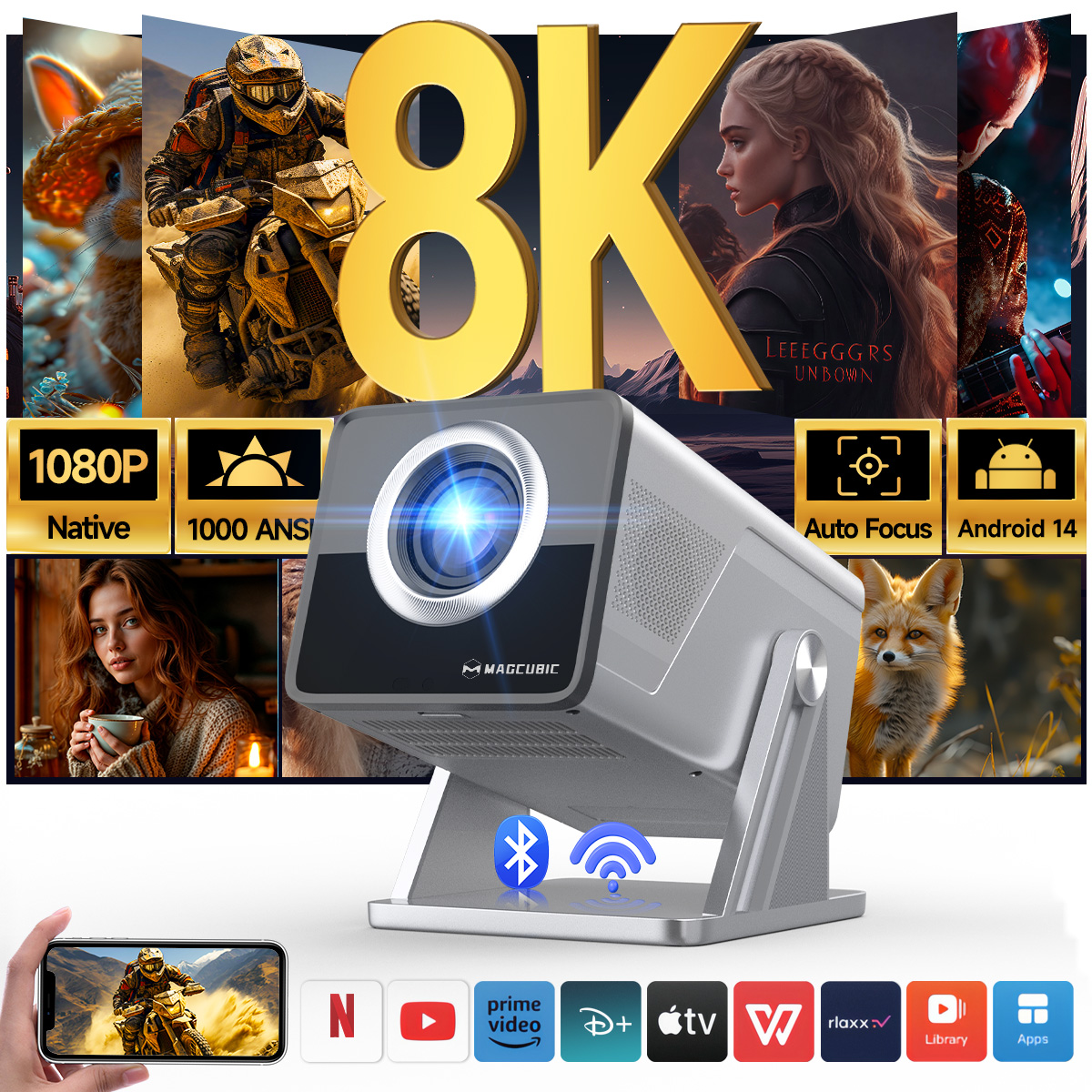 Home Cinema Setup - Проектор Magcubic 8K HD 1080P 1000ANSI
