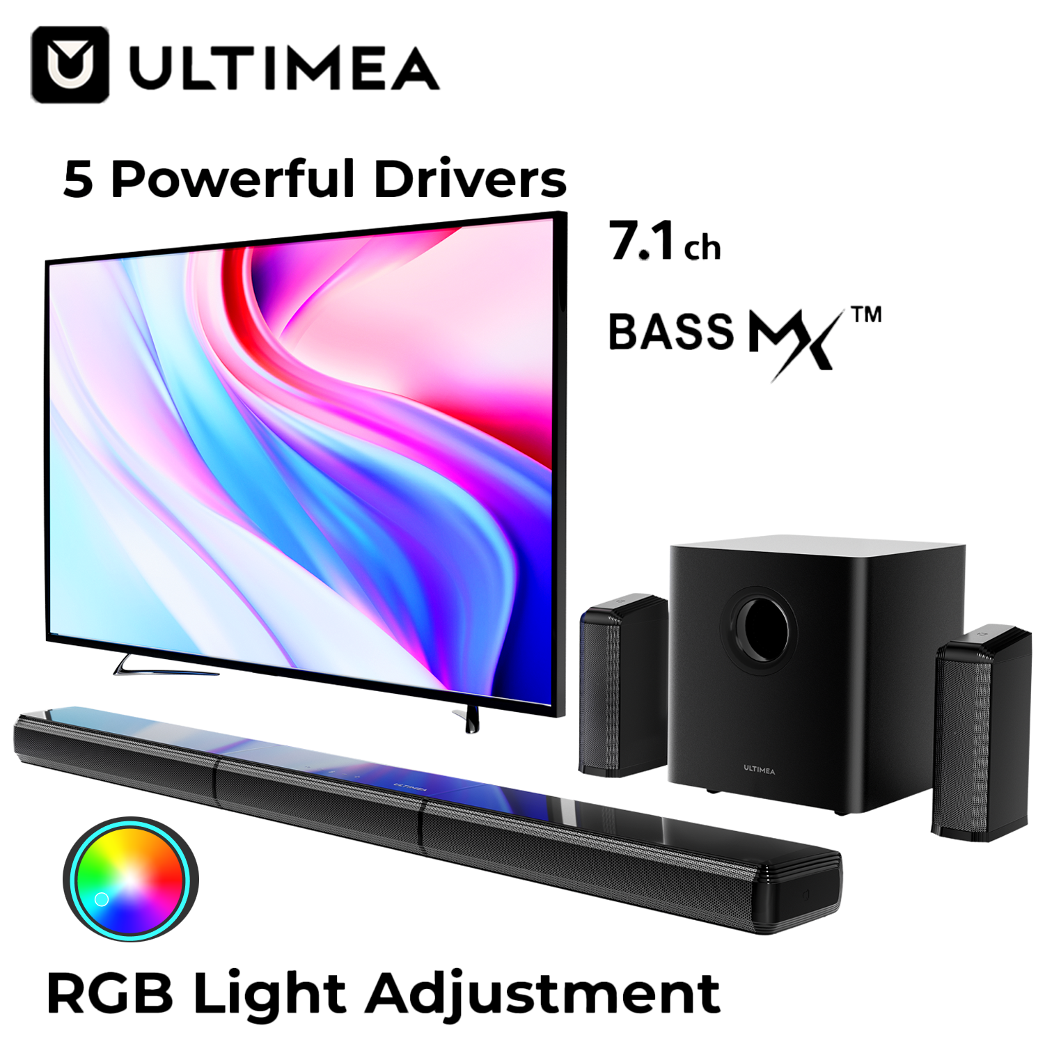 Home Cinema Dolby Atmos 7.1 - Саундбар ULTIMEA 410W 7.1-канальный с беспроводным