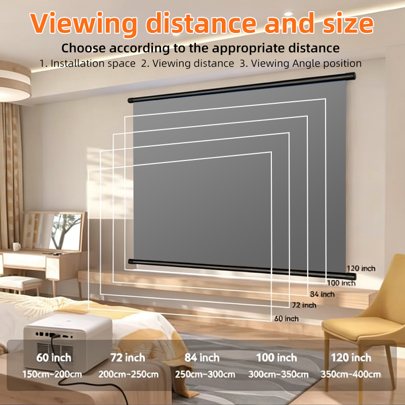 Home Cinema Wall Lights - Антибликовый серый проекционный экран без сверления