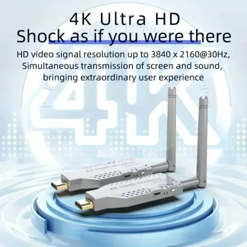 Home Cinema Projector Screen - Беспроводной HDMI-удлинитель 4K, комплект передатчика и