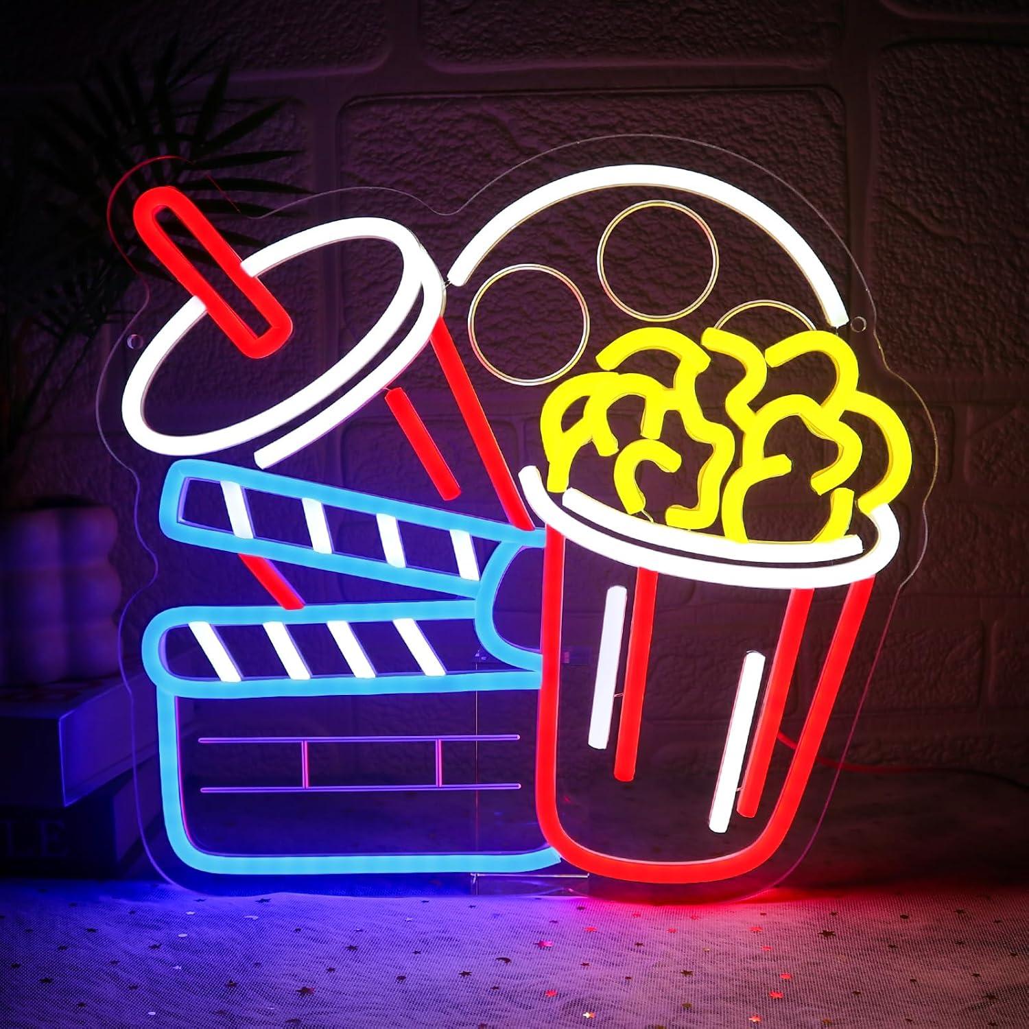 Home Cinema Wall Lights - Неоновая вывеска «Кинотеатр» с регулируемой LED-подсветкой