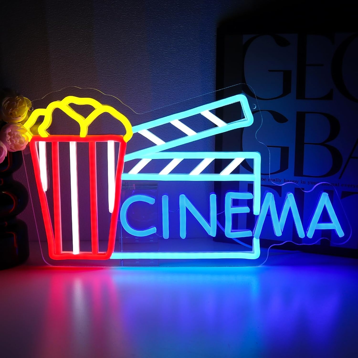 Home Cinema Wall Lights - Неоновая вывеска «Кинотеатр»: настенный светильник USB,