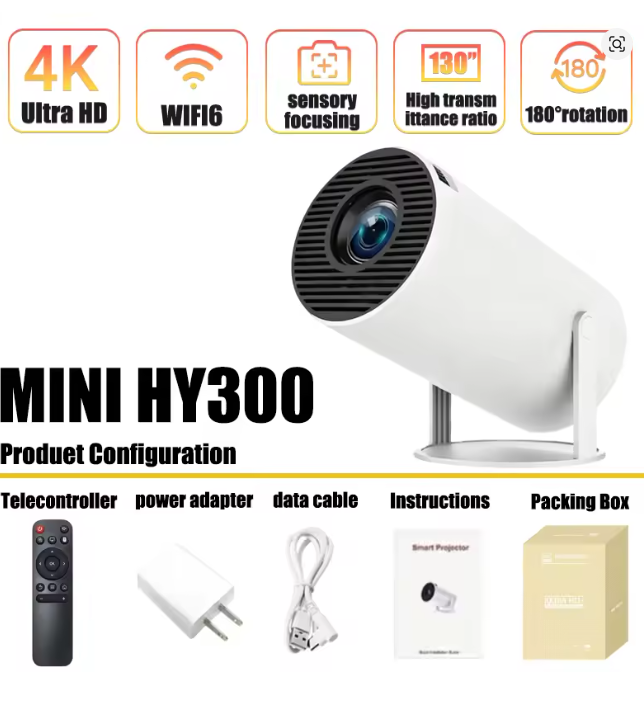 Home Cinema Setup - Портативный проектор Mini HY300 Android 11