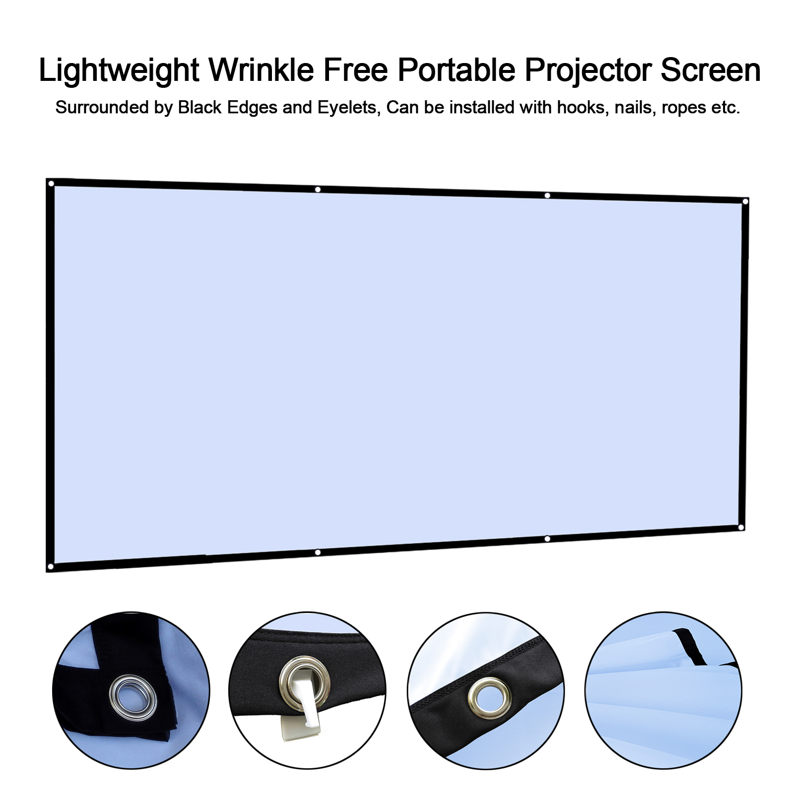 Home Cinema Projector Screen - Портативный легкий экран для проектора, 60,