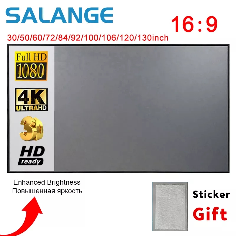 Home Cinema Projector Screen - Экран проектора Salange, 60 100 120-дюймовый