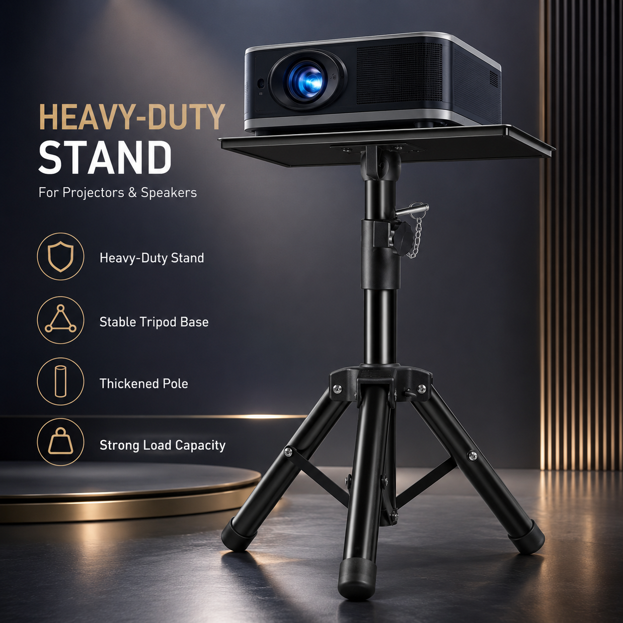 Усиленная металлическая подста – обзор и цена Projector Tripod Stand