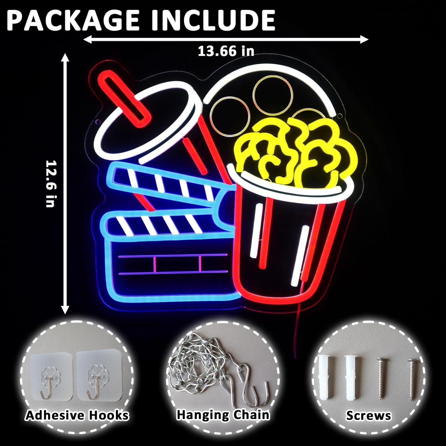 Неоновая вывеска «Кинотеатр»:  – обзор и цена Home Cinema Wall Lights