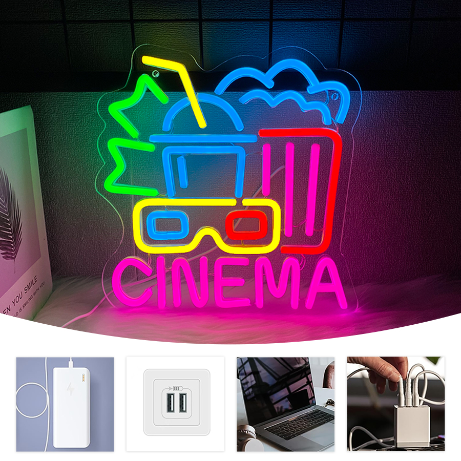Светодиодная неоновая вывеска  – обзор и цена Home Cinema Wall Lights