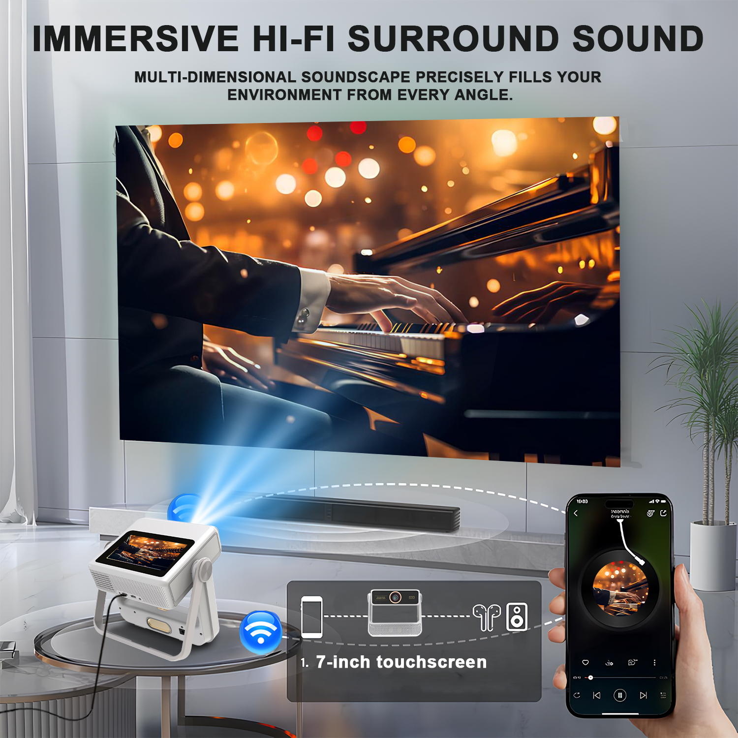 7-дюймовый сенсорный проектор  – обзор и цена Home Cinema Kids