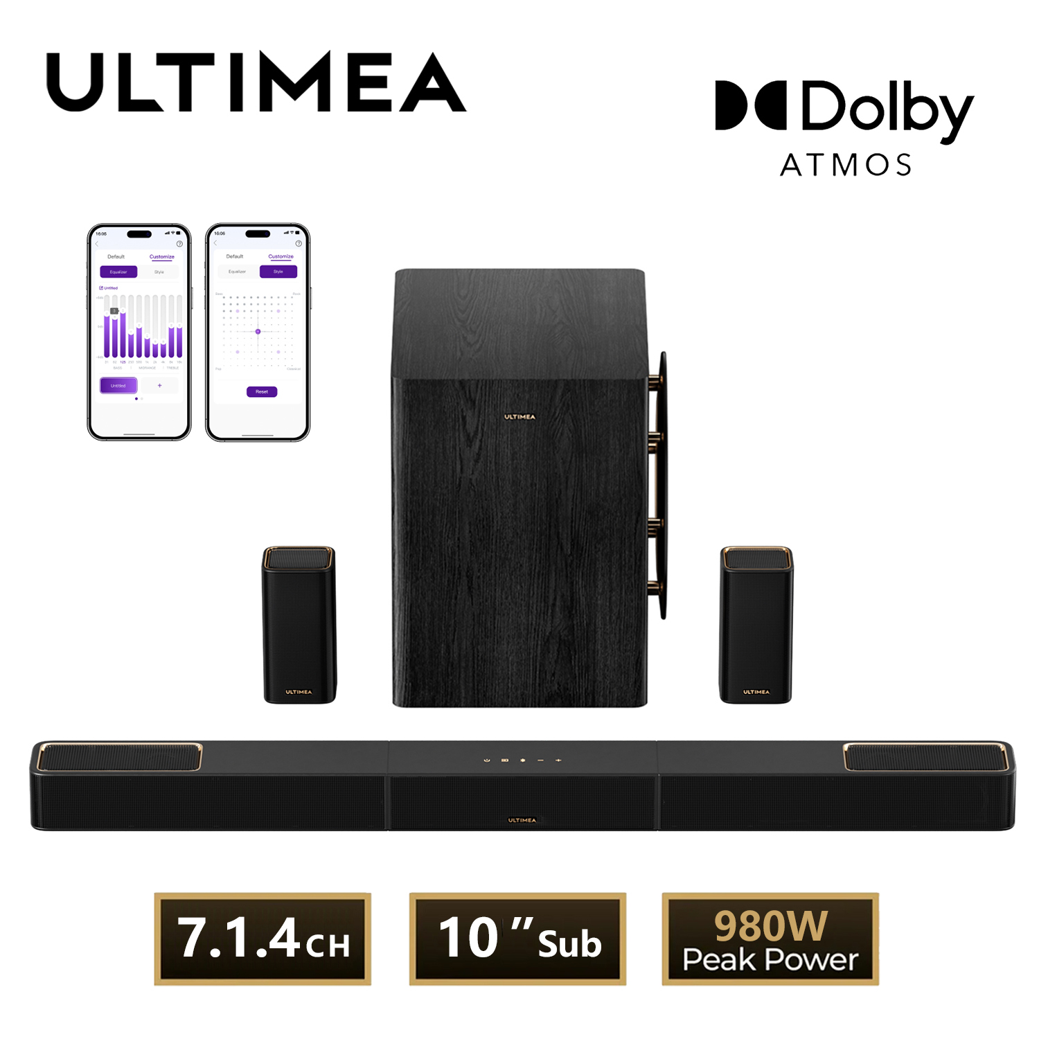 Саундбар ULTIMEA 980W 7.1.4 с  – обзор и цена Home Cinema Dolby Atmos 7.1