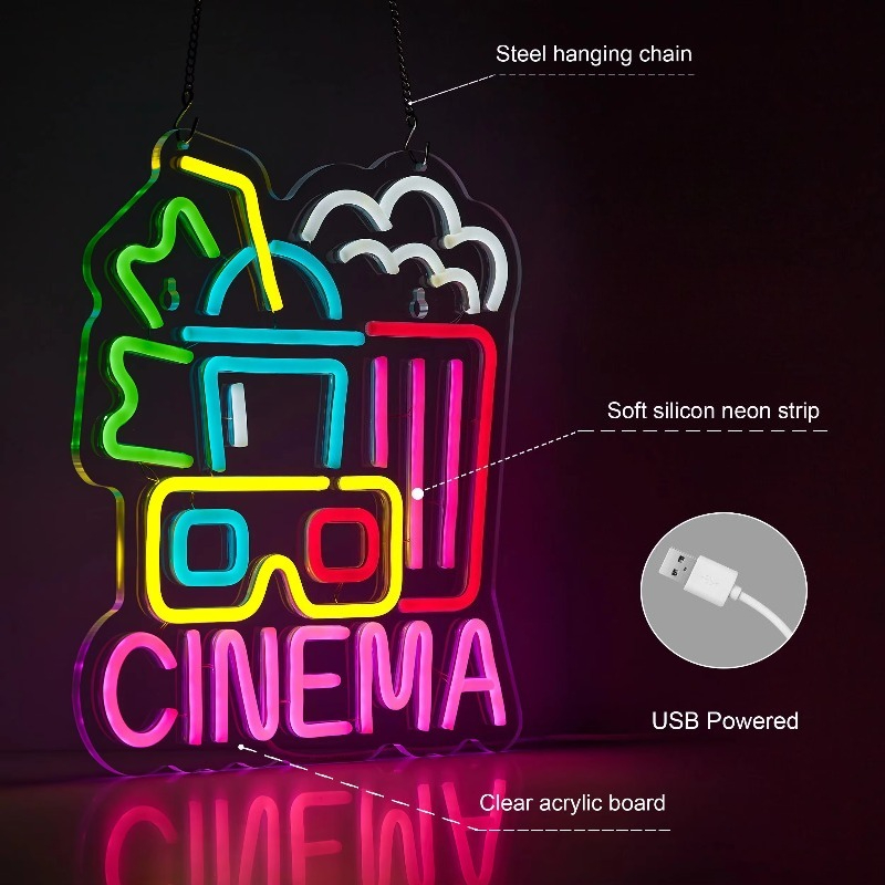 Неоновая вывеска для кинотеатр – обзор и цена Home Cinema Wall Lights