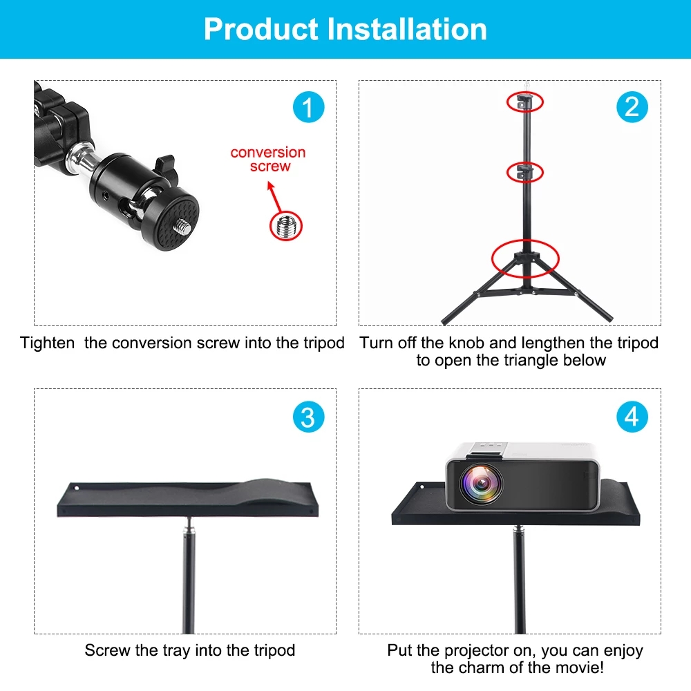 110 см 160 см Регулируемый уни – обзор и цена Projector Tripod Stand