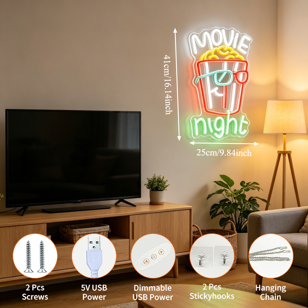 Светодиодная неоновая вывеска  – обзор и цена Home Cinema Wall Lights